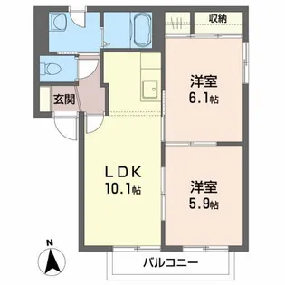 アーバンハイツT I【2階】の間取り