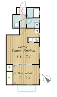 クレール東林間【1階】の間取り