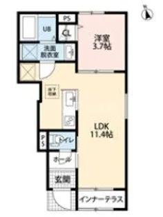 リーブルファイン若葉桜木【1階】の間取り
