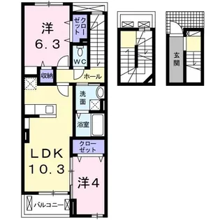 ル レーヴ【3階】の間取り