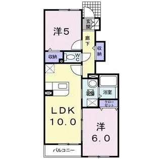 グランデ・ミロウ【1階】の間取り