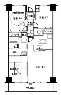 ルネス・アレイゼ【1階】の間取り