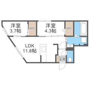 ラグランジュ円山【3階】の間取り