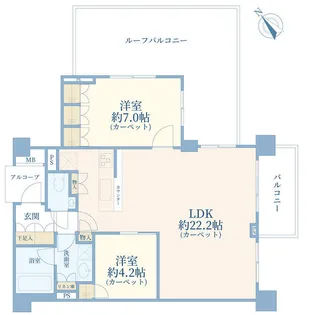 パークハウス千駄ヶ谷【4階】の間取り