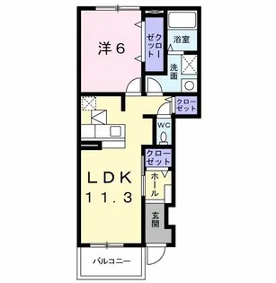 ベルク フルス B【1階】の間取り
