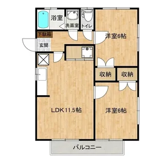 シティハイツ【2階】の間取り