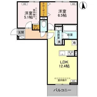 D-Gran矢中町【2階】の間取り