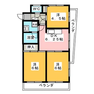 シルクシティーマンション【5階】の間取り