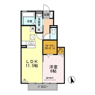 セジュール新田【1階】の間取り