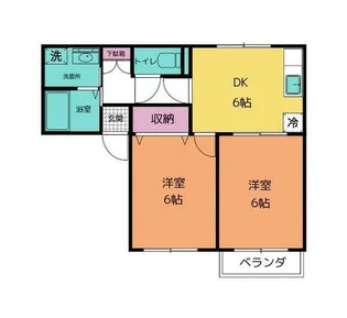 ハウスアルベルティB【1階】の間取り