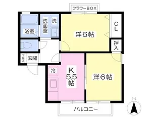 セジュール弐番館【2階】の間取り