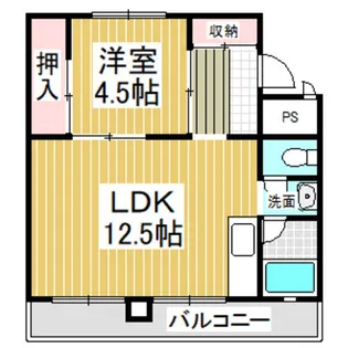 ビレッジハウス糸井4号棟【1階】の間取り