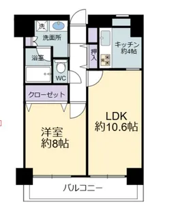 ヴィヴァン千葉中央【9階】の間取り
