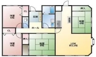 クラウン南ハイツ【2階】の間取り