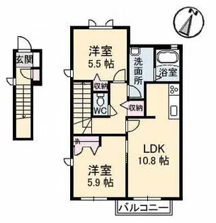 リブラン D棟【2階】の間取り