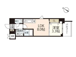 S-RESIDENCE広島駅enable【11階】の間取り