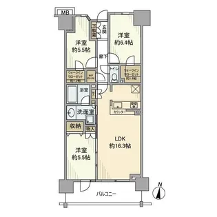 クレストシティ木場【6階】の間取り