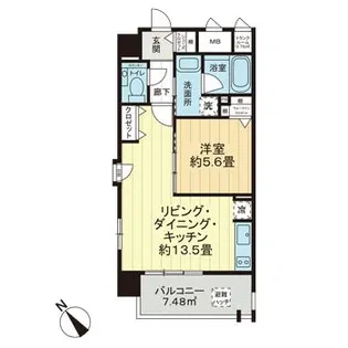 ワイズグレイスシティ久茂地【7階】の間取り