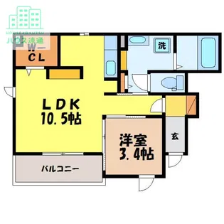 グランドソレイユ戸石【1階】の間取り