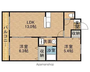 ユーミー御仮屋【1階】の間取り