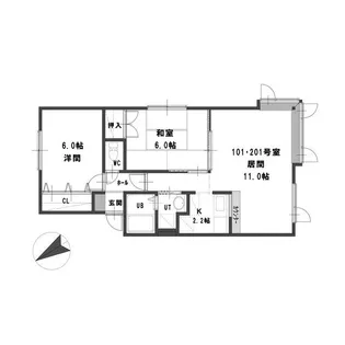 ルミエールM【1階】の間取り