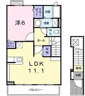 サニーレジデンス【2階】の間取り