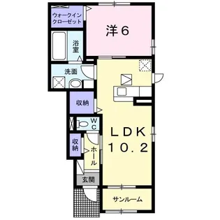 サニー ウエスト【1階】の間取り