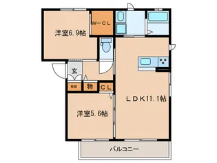 カミーリアシンポ西【2階】の間取り