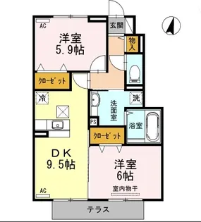 ヴィラコートJ3【1階】の間取り