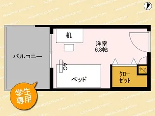 ロイヤルパークスER万代《Share万代》【3階】の間取り