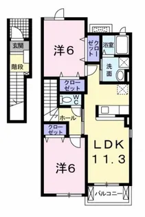 ベル・ジャルダン B【2階】の間取り