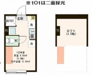 東京都江戸川区西小岩1【アパート】の間取り