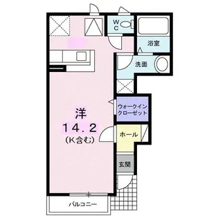 プラティークレジデンスB【1階】の間取り