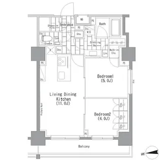 ザ・パークハビオ上野レジデンス【9階】の間取り