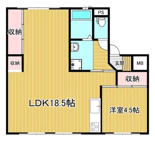 FLORA kitakata 2号棟【2階】の間取り