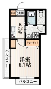 カトレアハイツ【2階】の間取り