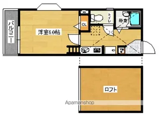 福岡県福岡市東区筥松3【アパート】の間取り