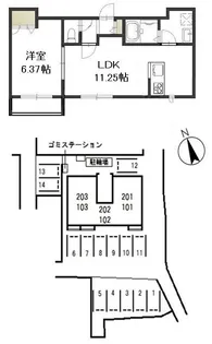 ロジュマン大供【1階】の間取り