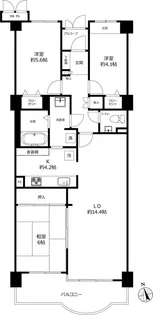神奈川県横浜市港南区芹が谷2【マンション】の間取り