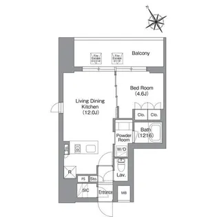 バウスフラッツ蔵前【9階】の間取り