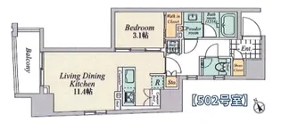 クレストコート清澄庭園【5階】の間取り