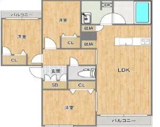 シャーメゾン ルルド【2階】の間取り