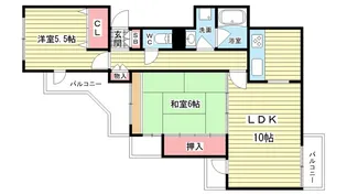 大阪府豊中市上野東2【マンション】の間取り
