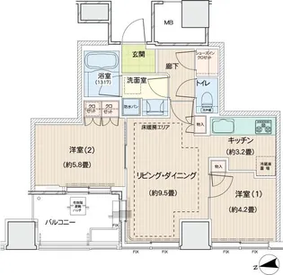ロイヤルタワー横濱鶴見【27階】の間取り