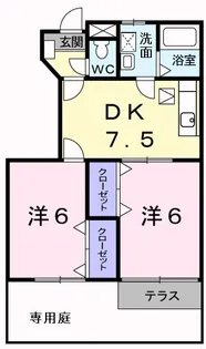 サン エトワールI【1階】の間取り