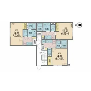 カインドネス厚木旭町II【1階】の間取り