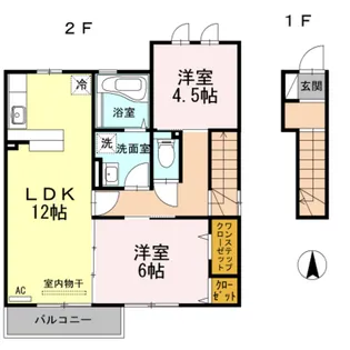 D-room戸出I B棟【2階】の間取り