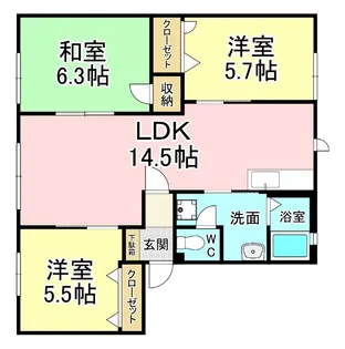 プラティーク ヴィラ B棟【1階】の間取り