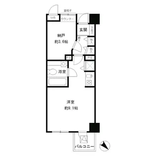 レジディア六本木檜町公園【1階】の間取り