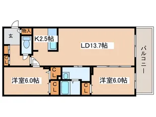 エクセルI番館【4階】の間取り